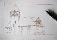 My sketch of the Fire Hall Museum in Galt